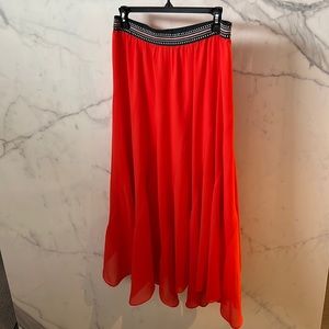 Maxi coral skirt from Anthropologie